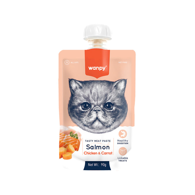 Wanpy Tasty Meat Paste - Salmon, Chicken & Carrot - 90G